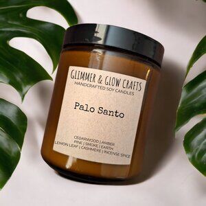 Handmade Soy Candle - Palo Santo | 8oz - Eco-Friendly & Long-Lasting